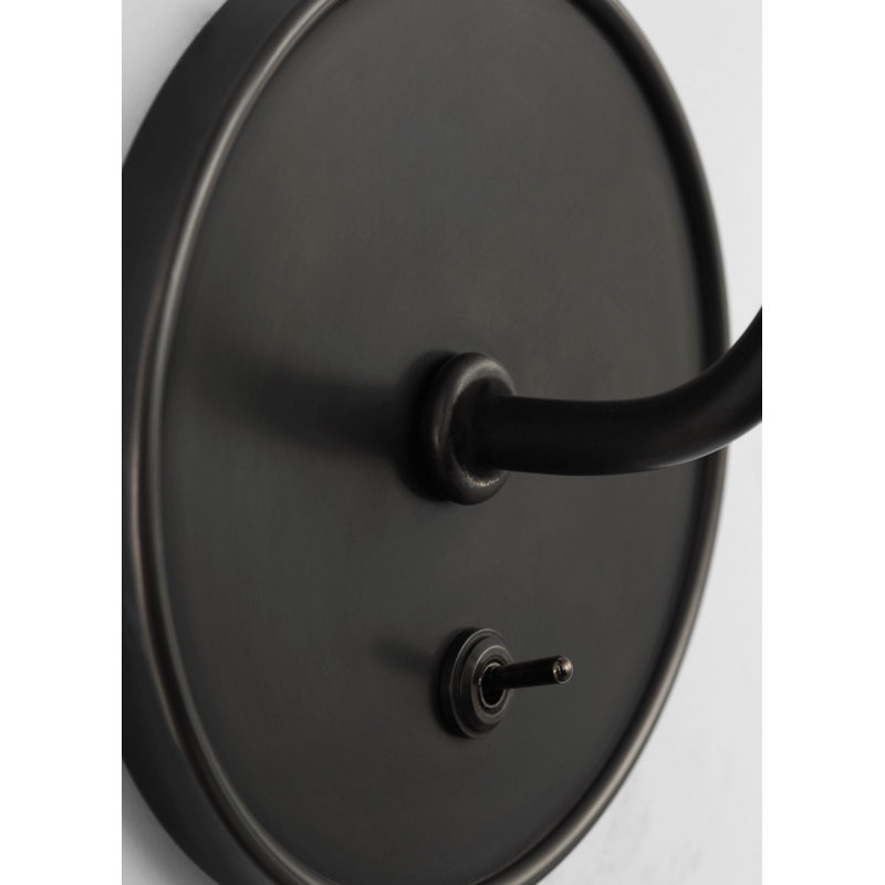 Malia 14" Arched Wall Light with Shade, Bronze
