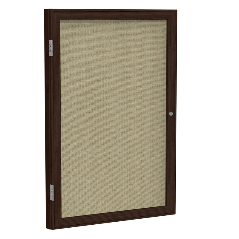 Tableau d'affichage fermé, Noyer, Beige, H 2 pi x l 1 pi 6 po