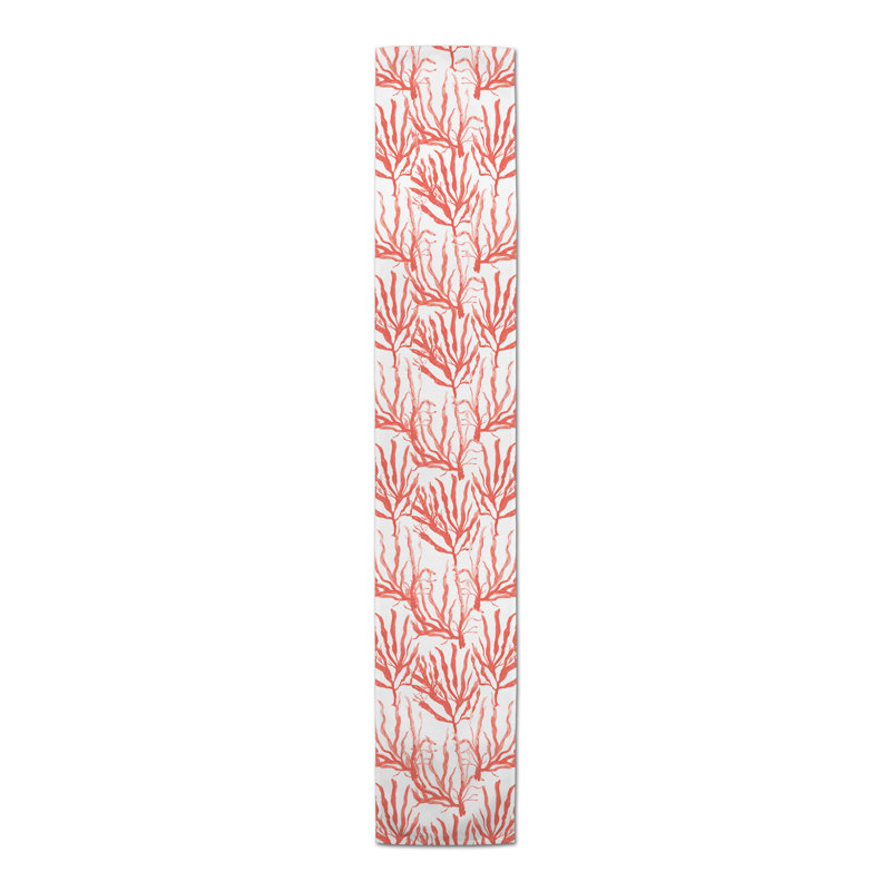 Aldarcie Rectangle Polyester Table Runner, 72" x 16", Coral
