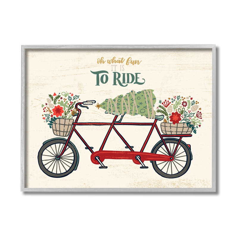 Vélo tandem «Oh What Fun Christmas Sentiments», Cadre gris, H 11 po x l 14 po