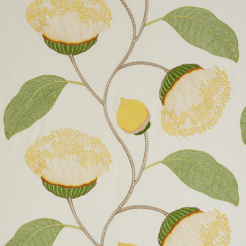 Celinda Embroidery Fabric, Yellow