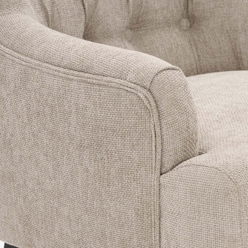 Lydia Upholstered Chenille Armchair, Beige Chenille