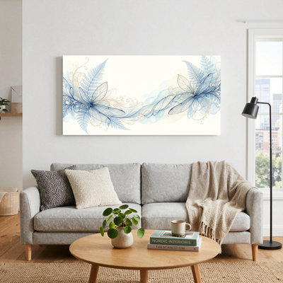 Ensemble de 1 tableau sur toile « Fougère bleue »