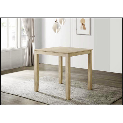 Magnifique table carrée de hauteur comptoir de couleur crème, mobilier de salle à manger en bois durable pour petits espaces et maisons modernes