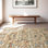 Tapis lavable 5 x 7 pour salon Tapis de chambre à coucher floral moderne Tapis antidérapant antidérapant pour salle à manger brun