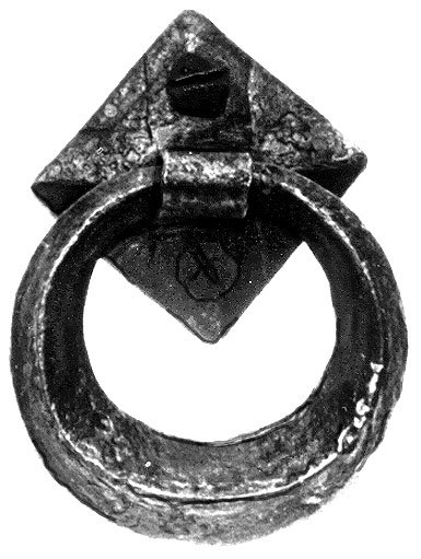 Matte Black Iron Rustic Drop Ring Pull with Mounting Hardware