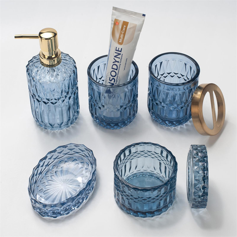 Bibby Bathroom Accessory Set, Blue