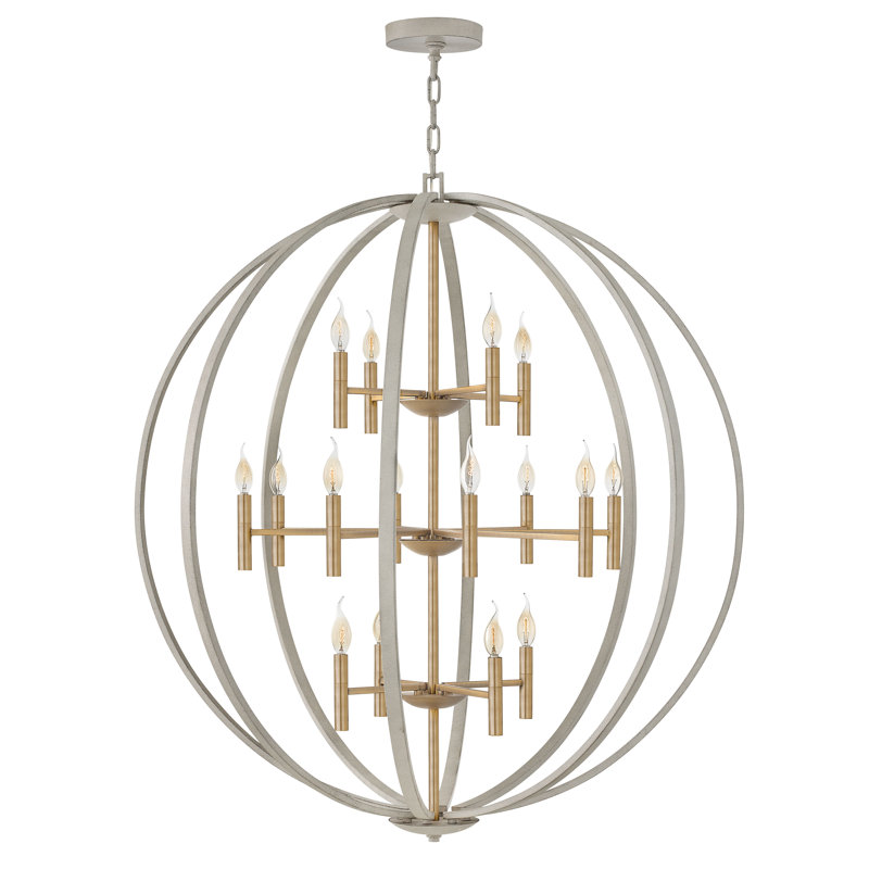 Euclid 12-Light Globe Pendant, Cement Gray