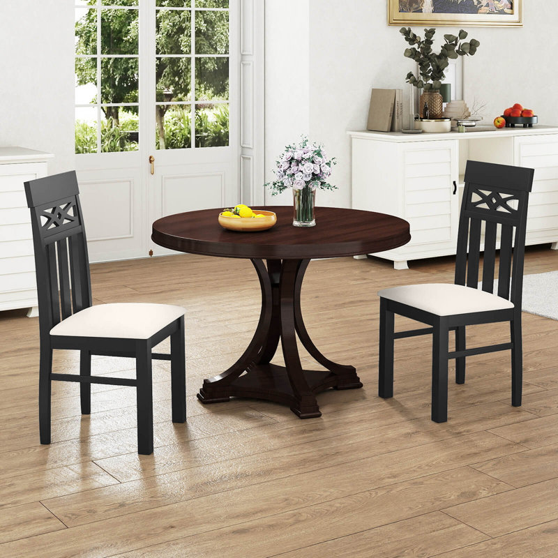 Ensemble de 2 chaises de salle à manger à haut dossier avec siège rembourré pour la cuisine, 2