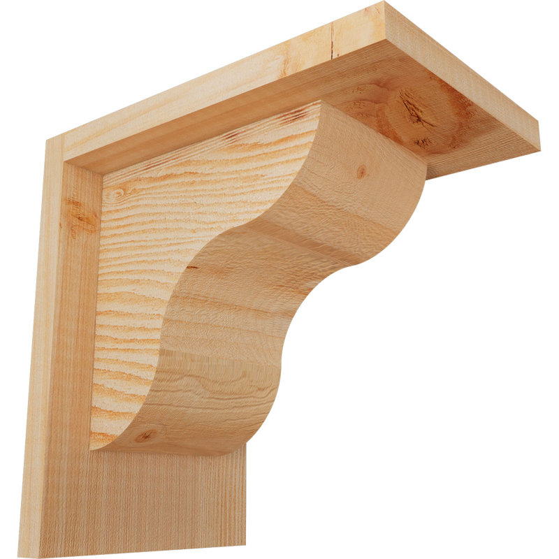 L 5 1/2 po x P 8 po x H 8 po Corbeau lisse avec plaque arrière, sapin Douglas, H 8 po x l 5,5 po x P 8 po, Sapin de Douglas