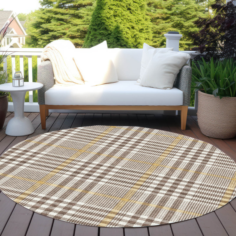 Tapis intérieur / extérieur lavable à la machine Chayden ACN1054, Rond 8 pi
