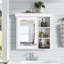 Armoire à pharmacie de salle de bain avec miroir 30 po x 28 po, armoire à miroir murale avec rangement, armoire de rangement blanche pour salle de bain