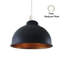 Luminaire suspendu en métal avec abat-jour intérieur en métal noir et or compatible avec E26 pour îlot de cuisine