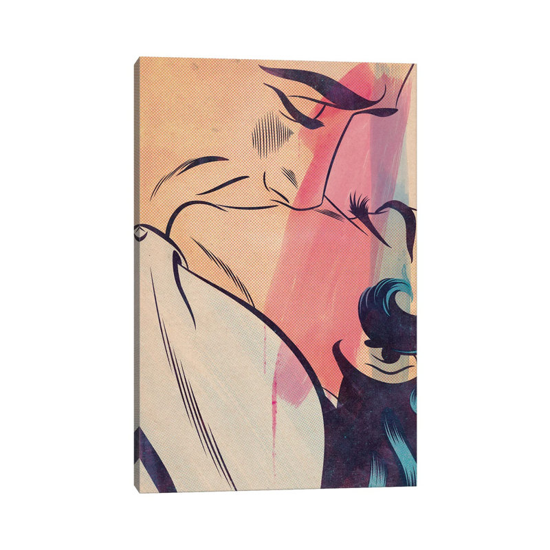 Kissing Couple 1 Piece Wrapped Canvas Wall Art, 66.04 cm H x 45.72 cm W