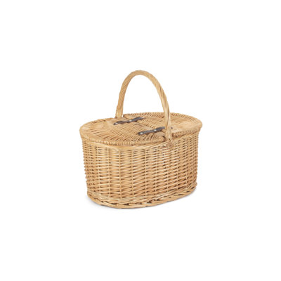 Wicker Buff Oval Picnic Basket