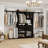 80"-120" Closet System With Door And Wooden Drawers(Adjustable Width)-235816157