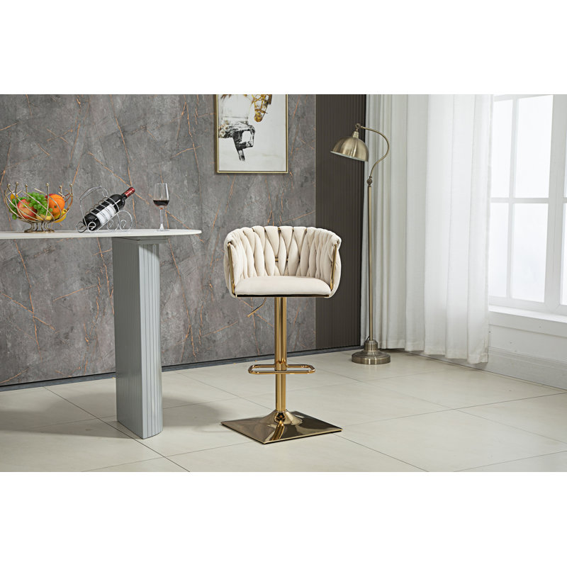 Tabouret de bar à hauteur réglable, Ivoire