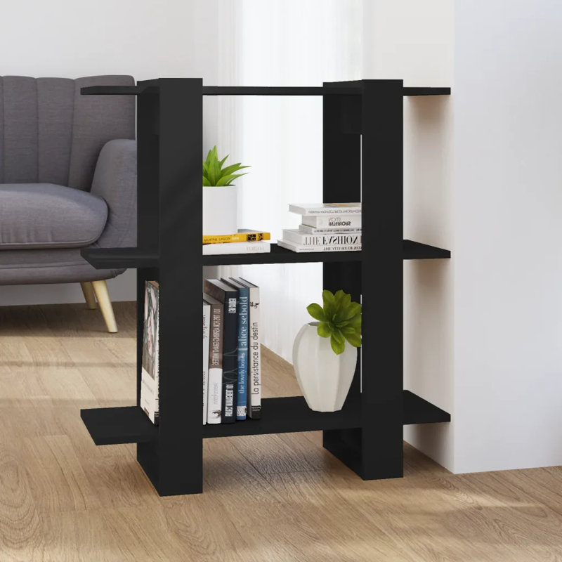 Gendrutis Bookcase, Black, 87cm H x 80cm W x 30cm D