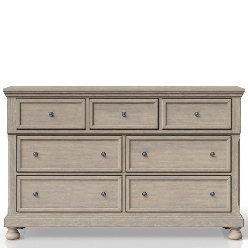 Commode sept tiroirs gris antique