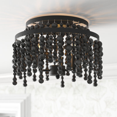 Marli 3 Light Wood Semi Flush Mount