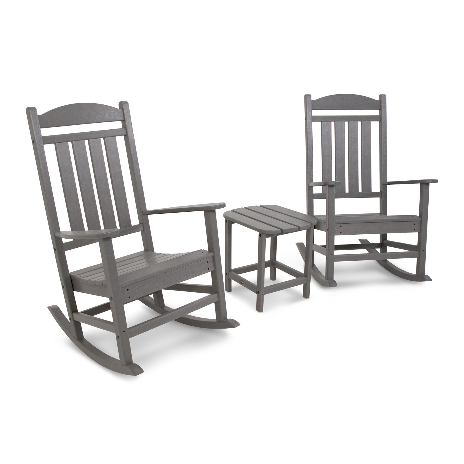 POLYWOOD® Rocker 2-Person Patio Seating Group, Slate Gray