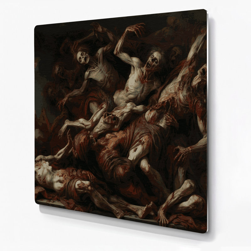 Zombies d'Halloween, art mural en métal brun, H 12 po x l 12 po