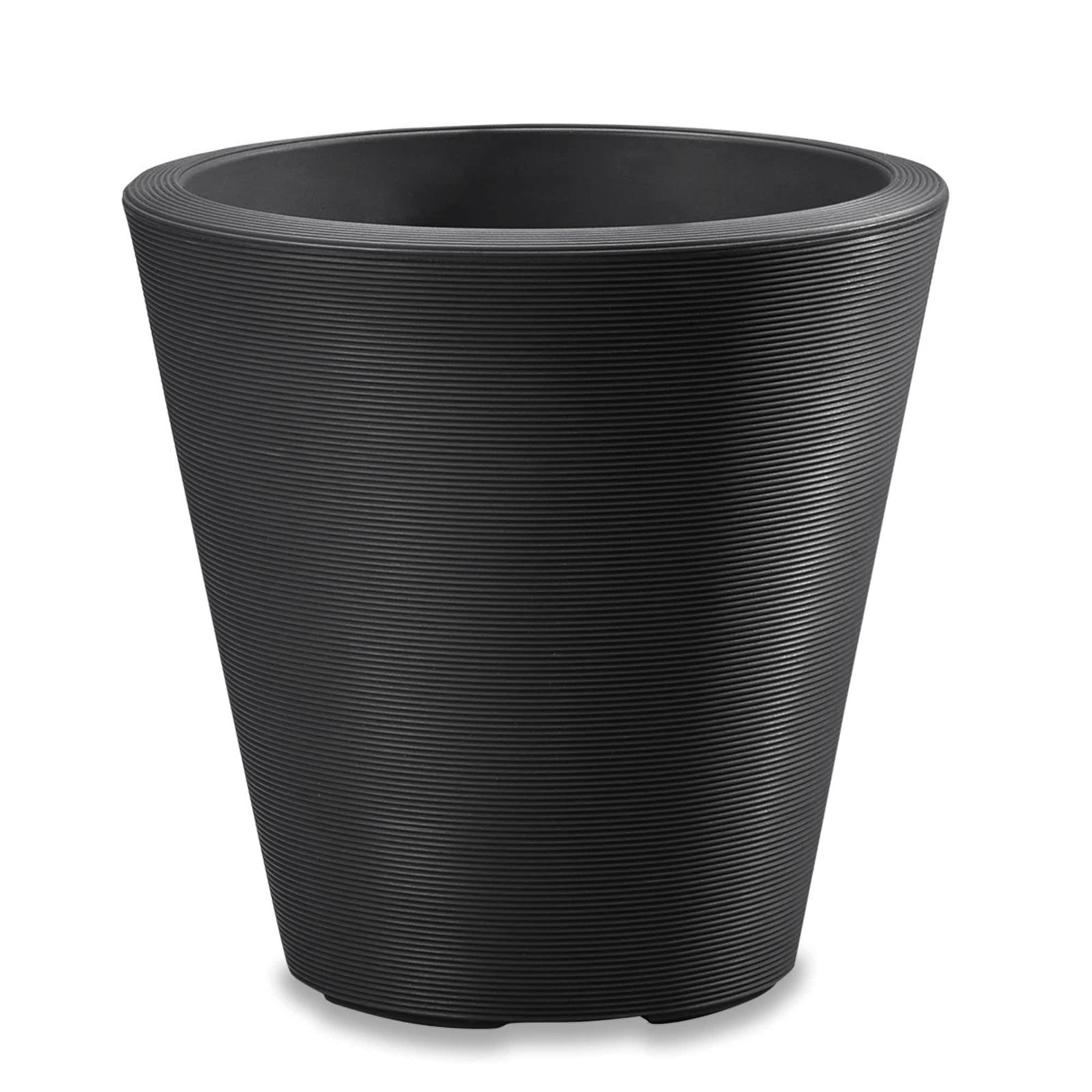 Madison Indoor/Outdoor Modern Round Planter, Caviar Black, 34" H x 34" W x 34" D