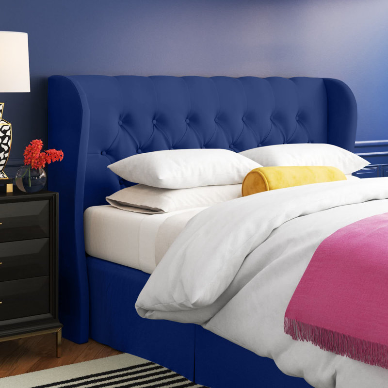 Amzie Upholstered Headboard, Classic Black Performance Velvet, King