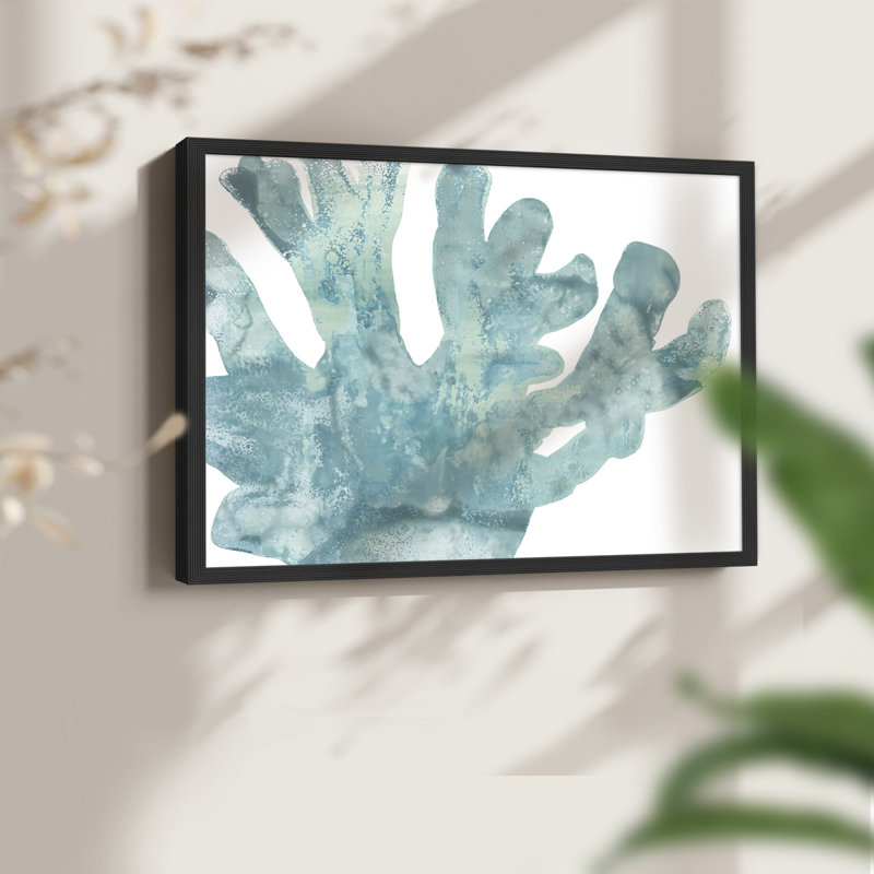 Blue Macro Coral I -Framed Print - Restickable, H 16 po x l 20 po, Noir, noir, noir, noir