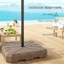 Base de parasol décalée en porte-à-faux Outsunny, base de parasol d'extérieur robuste, base de parasol de patio remplie de sable / eau pour le jardin, au bord de la piscine, brun