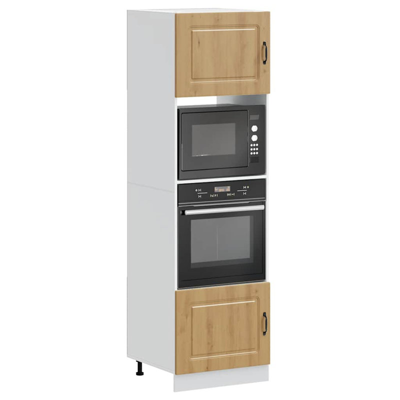 Oven Cabinets 2 Pcs Lucca Engineered Wood, Artisan Oak