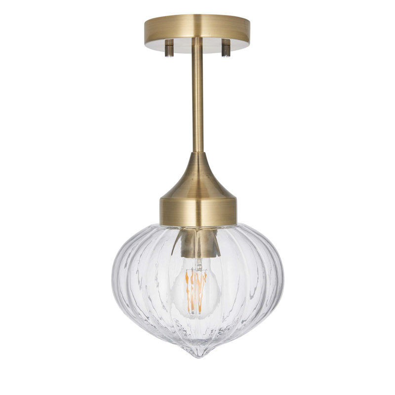 Rodolfo Glass Semi Flush Mount, Gold