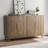 55" Modern Walnut Accent Cabinet with Curved Edges, 4 Doors & Ample Storage-176610294