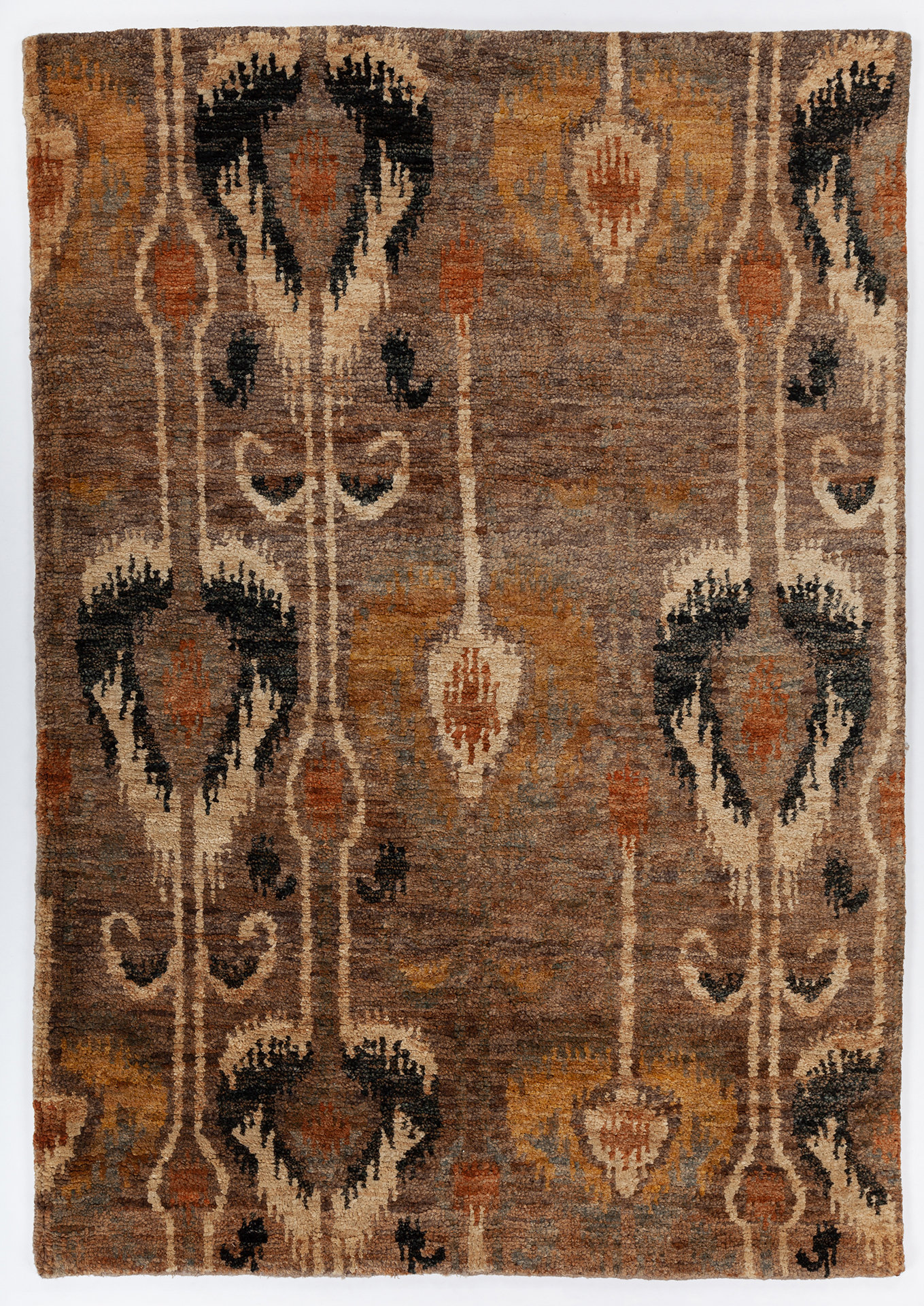Bungalow Rose Donivan Hand-Knotted Brown Area Rug | Wayfair