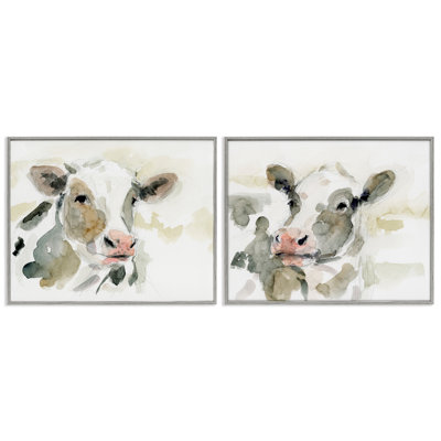 «Watercolor Holstein Farm Cows», ensemble de 2 giclées par Victoria Barnes
