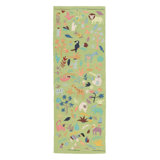 Rug & Kilim’S Suzani-Inspired Kilim Runner, Vibrant Animal Pictorials In Green
