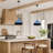 Blue Single Head Adjustable Pendant Light (including E26 Warm Light Bulb)