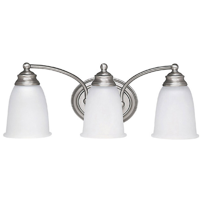 Éclairage pour salle de bain 3 lumières , Nickel mat