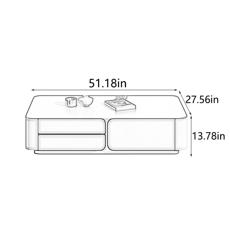 Table basse Rock Slab, H 13,78 po x L 51,18 po x l 27,56 po