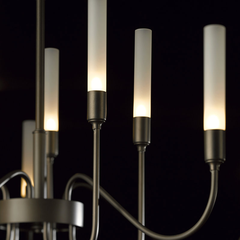 Lisse 10 - Light Candle Style Classic/Traditional Chandelier, Dark Smoke