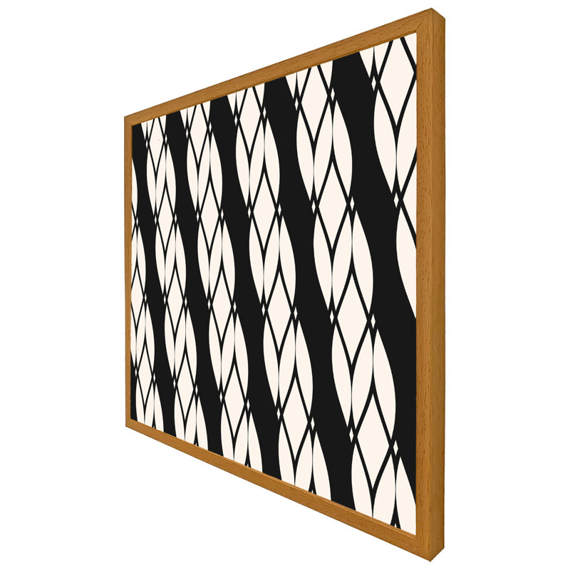 Aryssa Geometric Rope Pattern 1 Piece Single Picture Frame Wall Art, 41cm H x 41cm W x 4cm D, Oak Framed