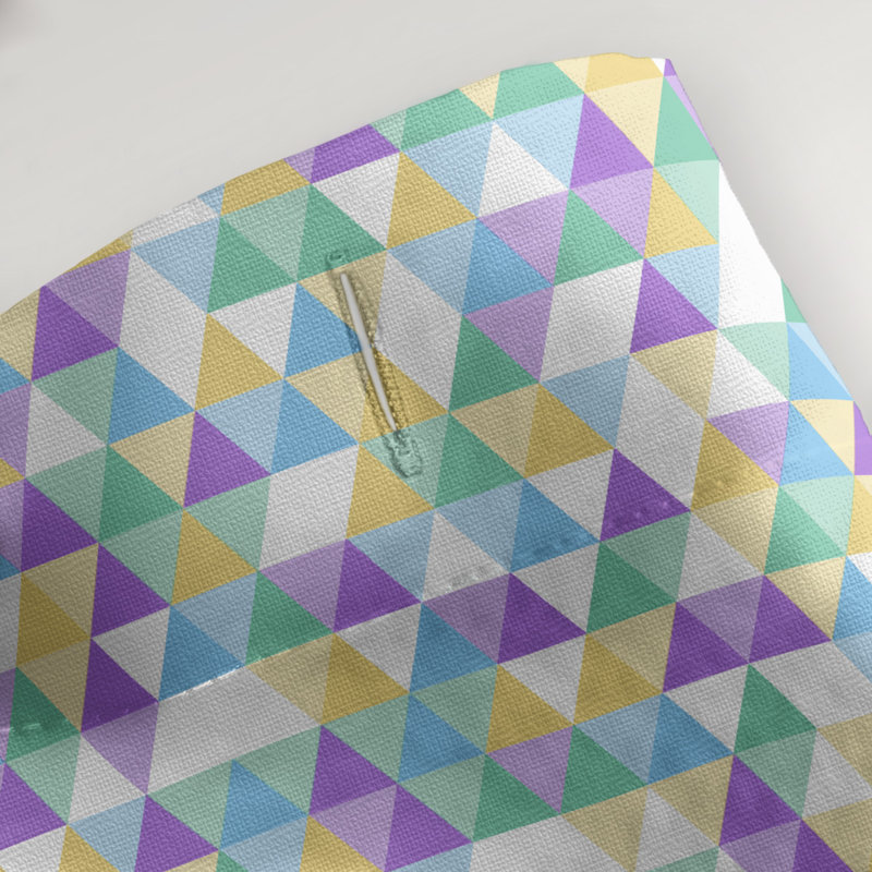 Rideau de douche simple katelyn elizabeth triangle, Bleu / Jaune