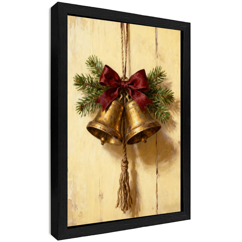 Horloge de Noël rétro encadrée noire, 37" H x 25" W