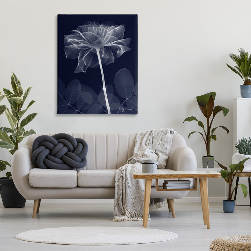 Art mural en forme de fleur sombre par Albert Koetsier, H 48 po x l 36 po
