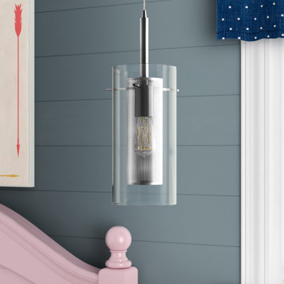 Luminaire suspendu cylindrique simple 1 lumière Percy