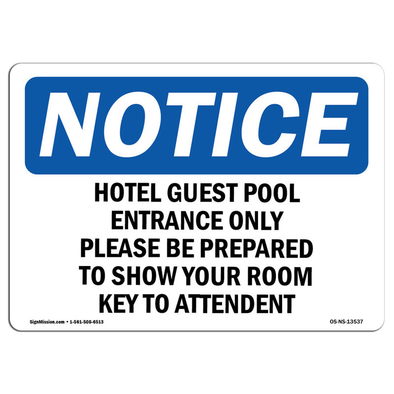 Signe de l'entrée de la piscine de l'hôtel seulement