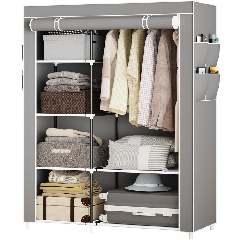 45cm Portable Wardrobe, Grey