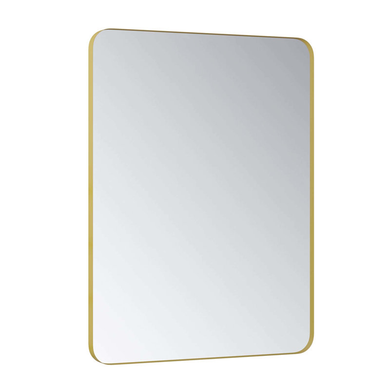 Stainless Steel Rectangle Mirror, Gold, 36" x 24"