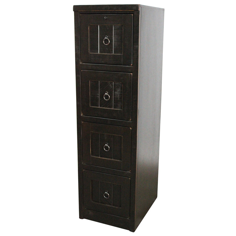 Classeur vertical 4 tiroirs Raina, Jaune rustique