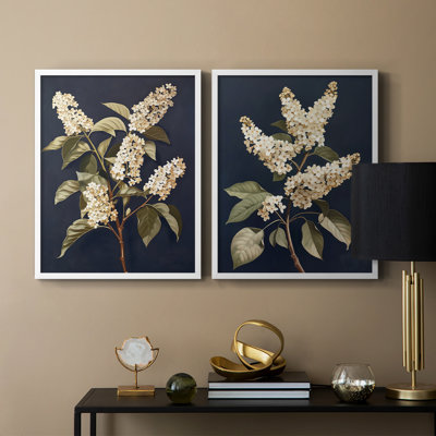 FLORAL Series CLV III - reproduction encadrée de qualité supérieure - prête à être accrochée - aucun clou requis - aucun clou requis